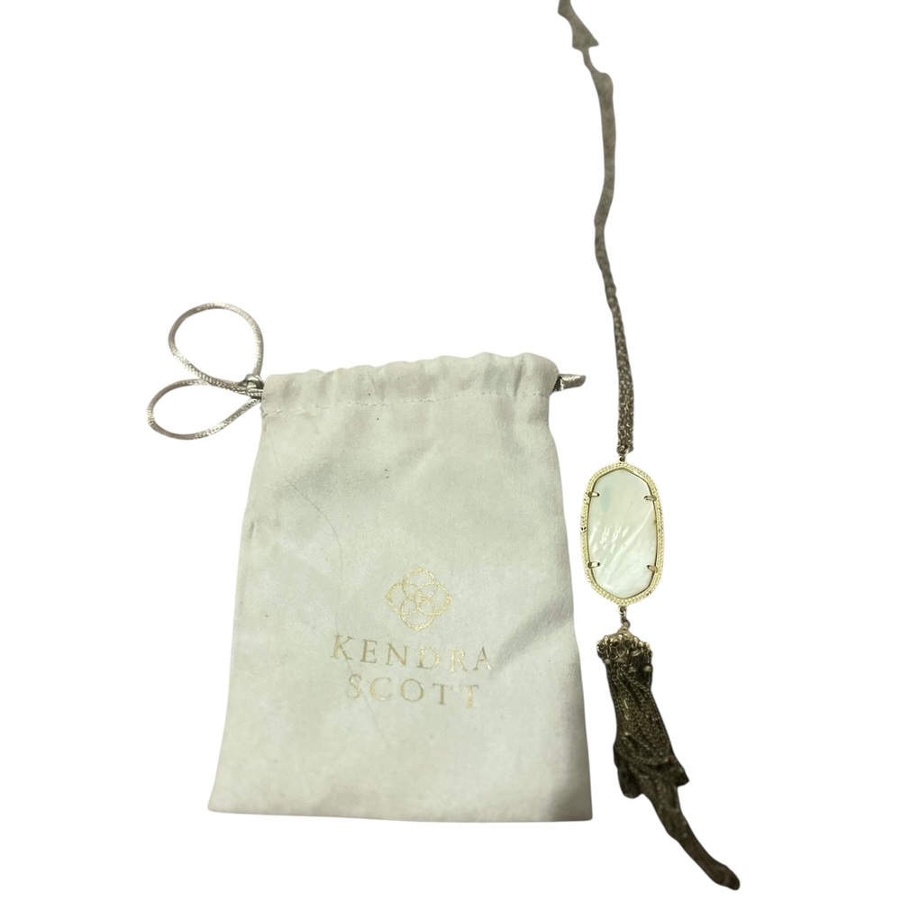 Kendra Scott Gold and Cream Tassel Necklace